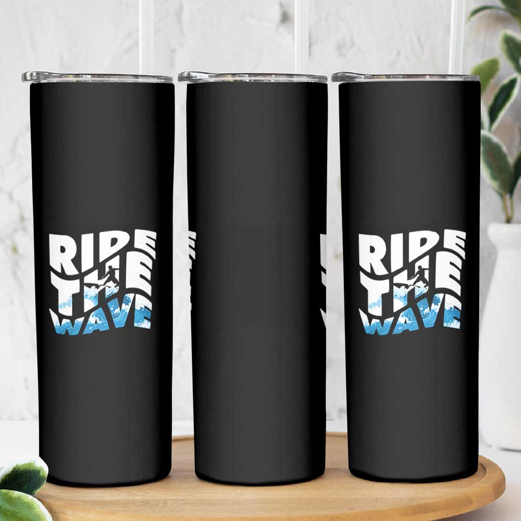 Surfing Skinny Tumbler Ride The Wave Surfer Boardsport Wave - Wonder Print Shop