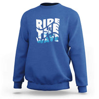 Surfing Sweatshirt Ride The Wave Surfer Boardsport Wave - Wonder Print Shop