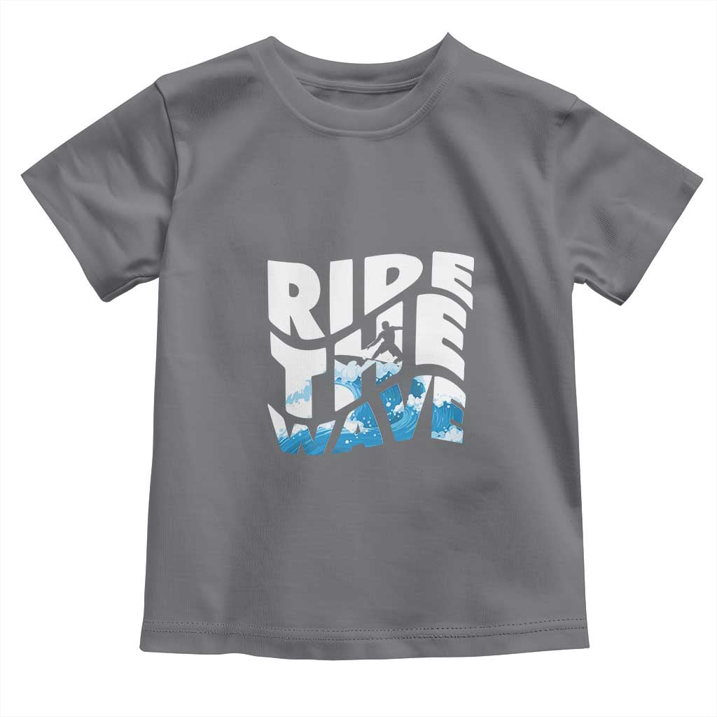 Surfing Toddler T Shirt Ride The Wave Surfer Boardsport Wave - Wonder Print Shop