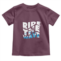 Surfing Toddler T Shirt Ride The Wave Surfer Boardsport Wave - Wonder Print Shop