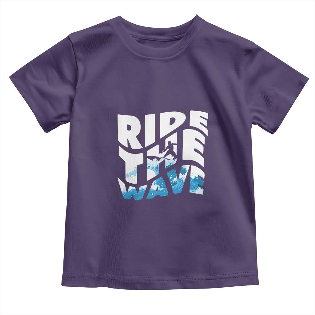 Surfing Toddler T Shirt Ride The Wave Surfer Boardsport Wave - Wonder Print Shop