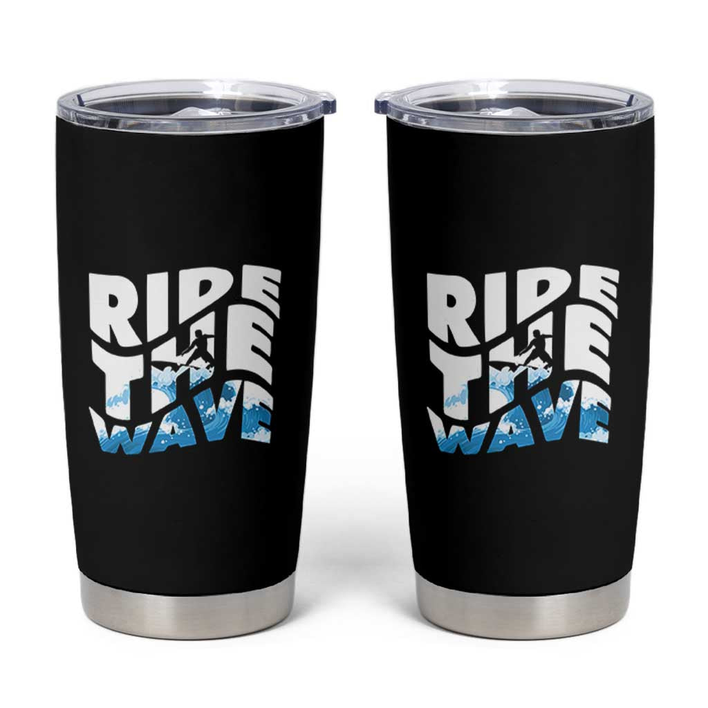 Surfing Tumbler Cup Ride The Wave Surfer Boardsport Wave - Wonder Print Shop
