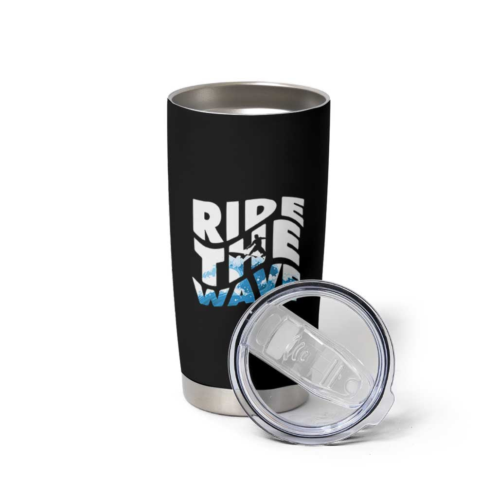 Surfing Tumbler Cup Ride The Wave Surfer Boardsport Wave - Wonder Print Shop