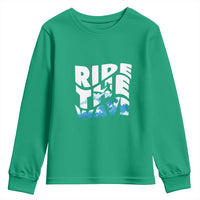 Surfing Youth Sweatshirt Ride The Wave Surfer Boardsport Wave - Wonder Print Shop