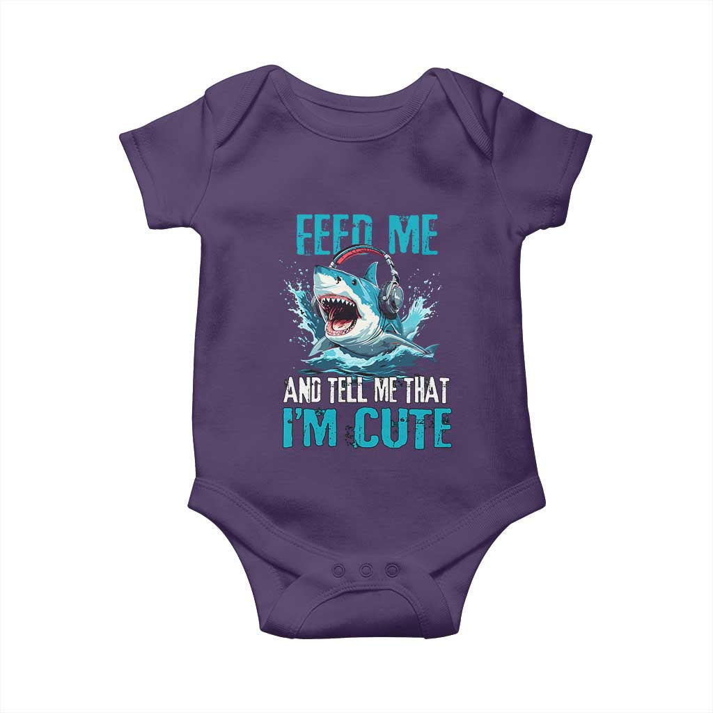 Shark Lover Baby Onesie Feed Me And Tell Me That I'm Cute Ocean - Wonder Print Shop