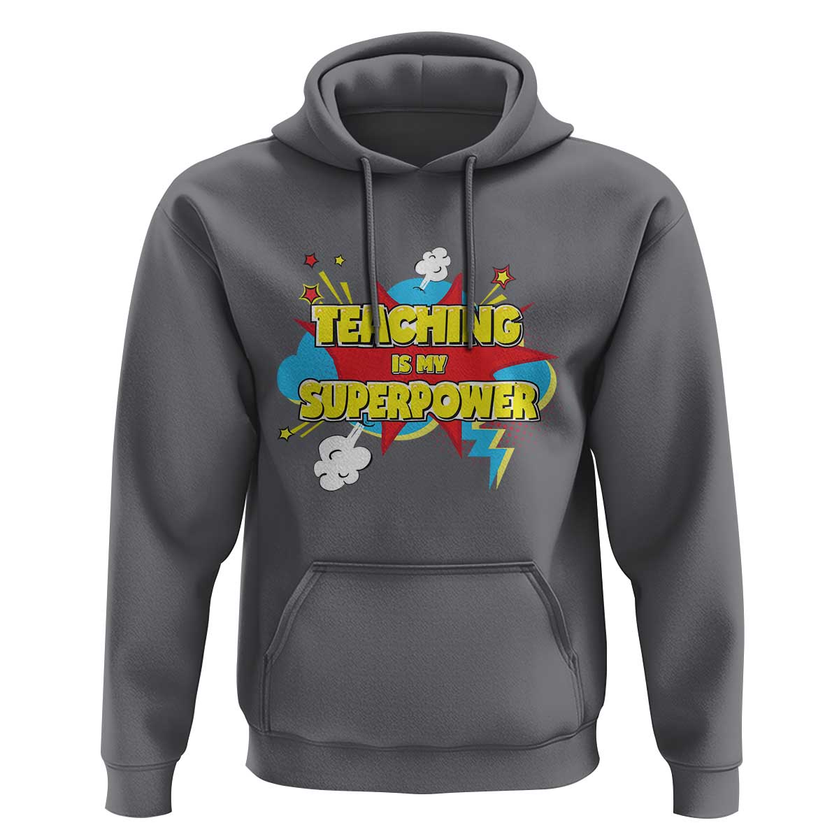 Teachers Hoodie Teaching Is My Super Power Retro Comic - Wonder Print Shop