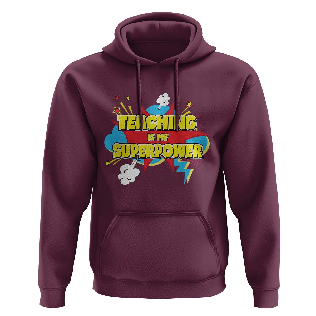 Teachers Hoodie Teaching Is My Super Power Retro Comic - Wonder Print Shop