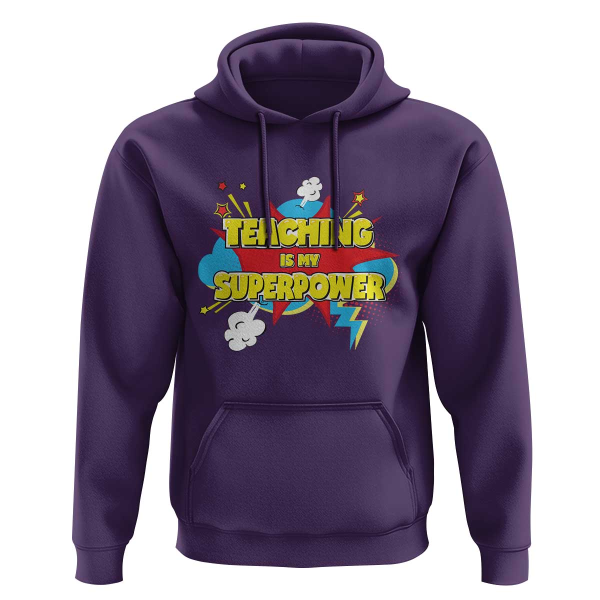 Teachers Hoodie Teaching Is My Super Power Retro Comic - Wonder Print Shop