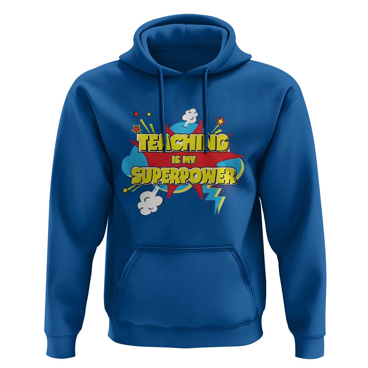 Teachers Hoodie Teaching Is My Super Power Retro Comic - Wonder Print Shop