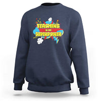 Teachers Sweatshirt Teaching Is My Super Power Retro Comic - Wonder Print Shop
