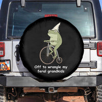 Off To Wrangle My Feral Grandkids Funny Grandparents Frog Spare Tire Cover