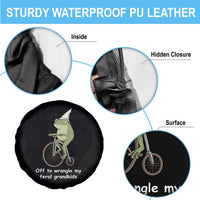 Off To Wrangle My Feral Grandkids Funny Grandparents Frog Spare Tire Cover