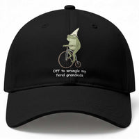 Off To Wrangle My Feral Grandkids Funny Grandparents Frog Baseball Cap