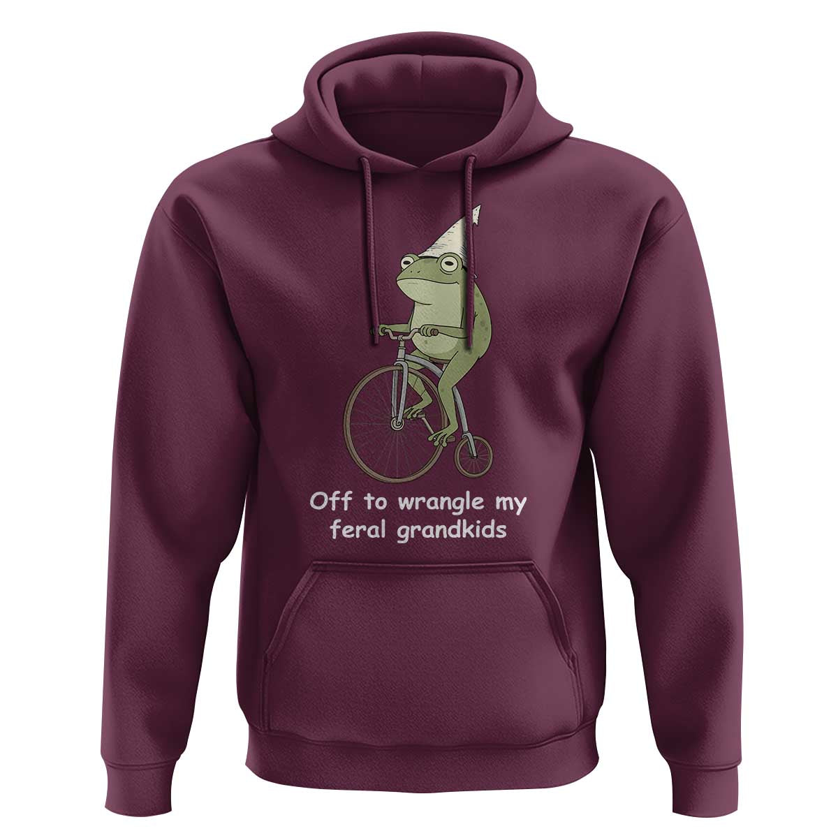 Off To Wrangle My Feral Grandkids Funny Grandparents Frog Hoodie