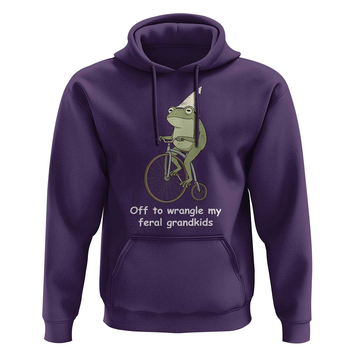 Off To Wrangle My Feral Grandkids Funny Grandparents Frog Hoodie