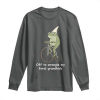 Off To Wrangle My Feral Grandkids Funny Grandparents Frog Long Sleeve Shirt