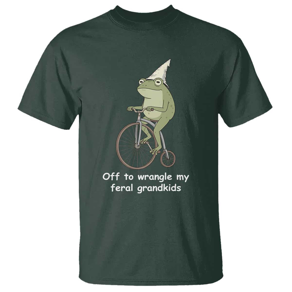 Off To Wrangle My Feral Grandkids Funny Grandparents Frog T Shirt