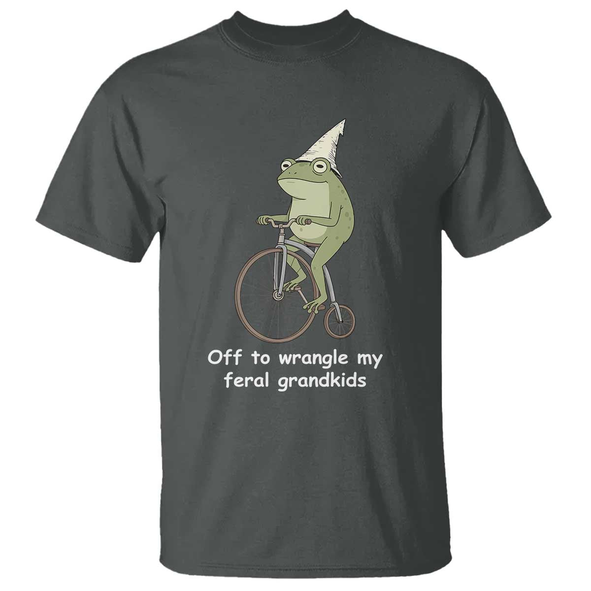 Off To Wrangle My Feral Grandkids Funny Grandparents Frog T Shirt