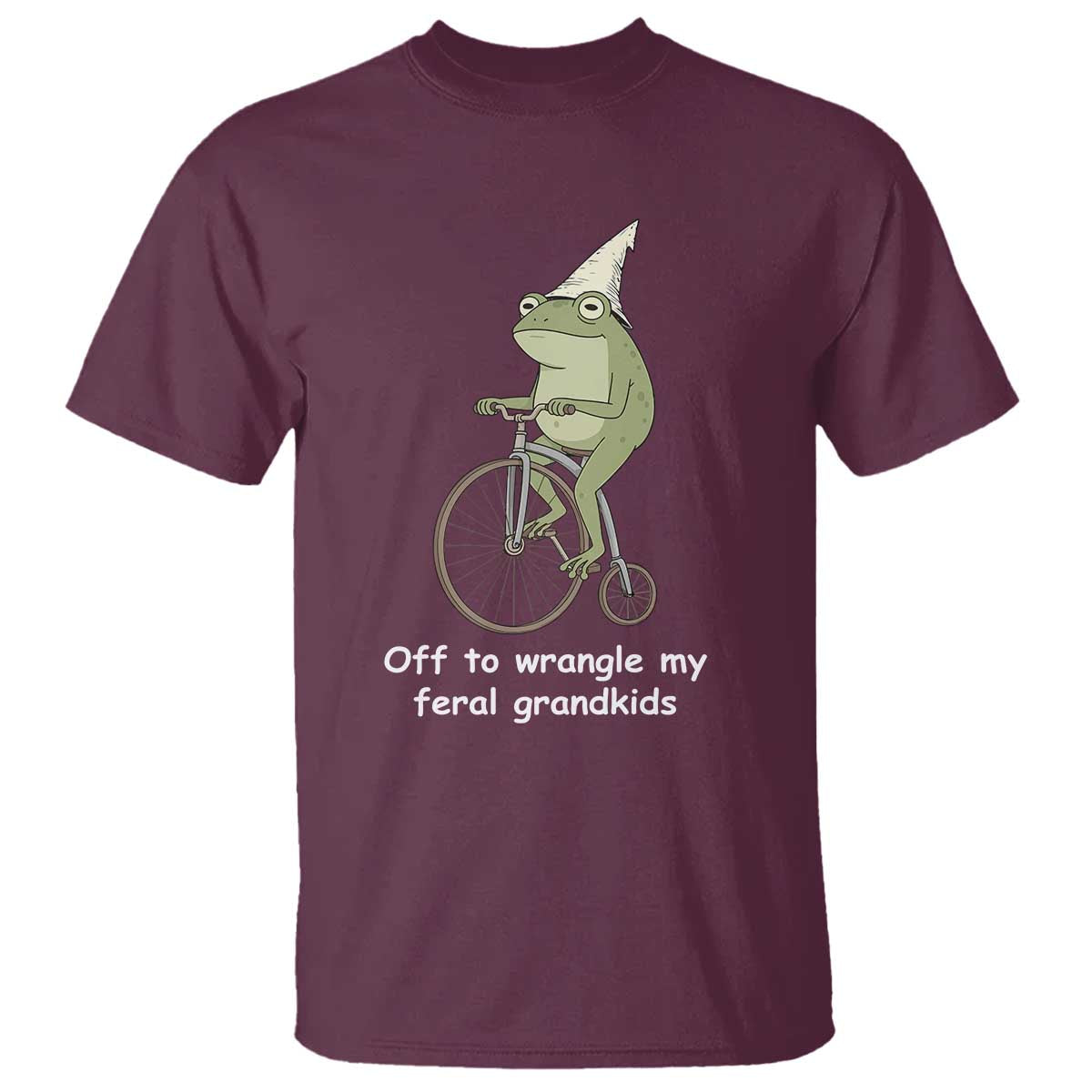 Off To Wrangle My Feral Grandkids Funny Grandparents Frog T Shirt