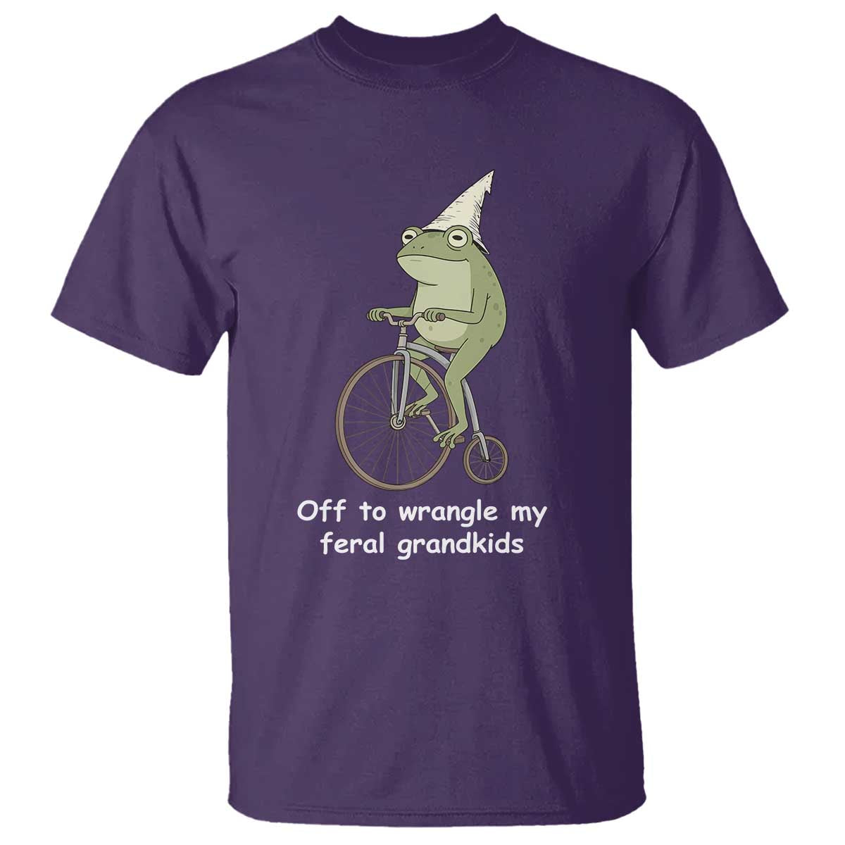 Off To Wrangle My Feral Grandkids Funny Grandparents Frog T Shirt