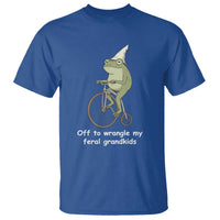 Off To Wrangle My Feral Grandkids Funny Grandparents Frog T Shirt
