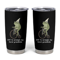 Off To Wrangle My Feral Grandkids Funny Grandparents Frog Tumbler Cup