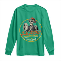 Just A Dad Who Always Came Back With The Milk Long Sleeve Shirt Funny Skeleton Father