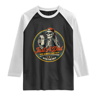 Just A Dad Who Always Came Back With The Milk Raglan Shirt Funny Skeleton Father
