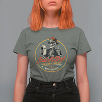 Just A Dad Who Always Came Back With The Milk T Shirt For Women Funny Skeleton Father