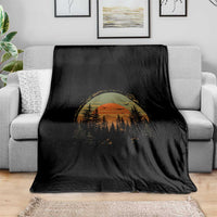 Retro Forest Trees Outdoors Nature Lover Throw Blanket