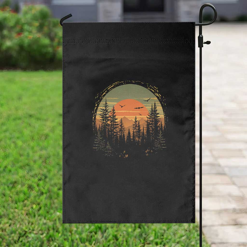 Retro Forest Trees Outdoors Nature Lover Garden Flag