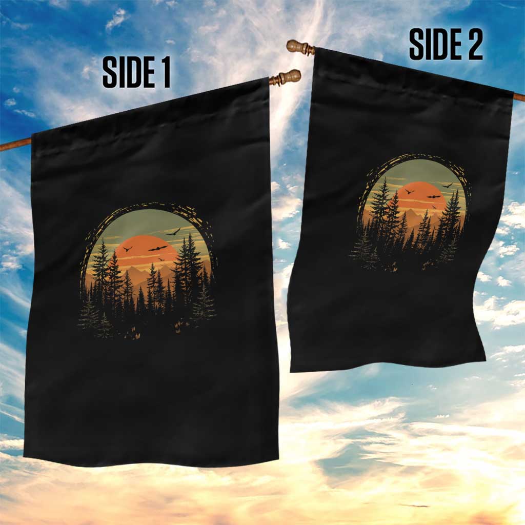 Retro Forest Trees Outdoors Nature Lover Garden Flag