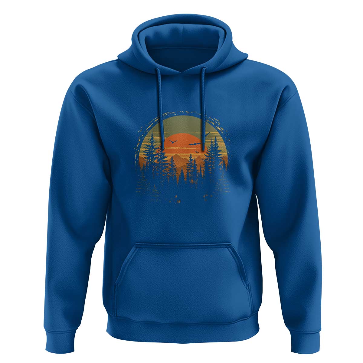 Retro Forest Trees Outdoors Nature Lover Hoodie