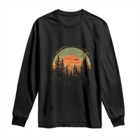 Retro Forest Trees Outdoors Nature Lover Long Sleeve Shirt
