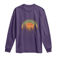 Retro Forest Trees Outdoors Nature Lover Long Sleeve Shirt