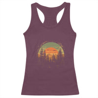 Retro Forest Trees Outdoors Nature Lover Racerback Tank Top