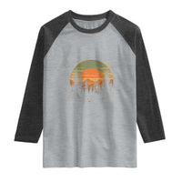 Retro Forest Trees Outdoors Nature Lover Raglan Shirt