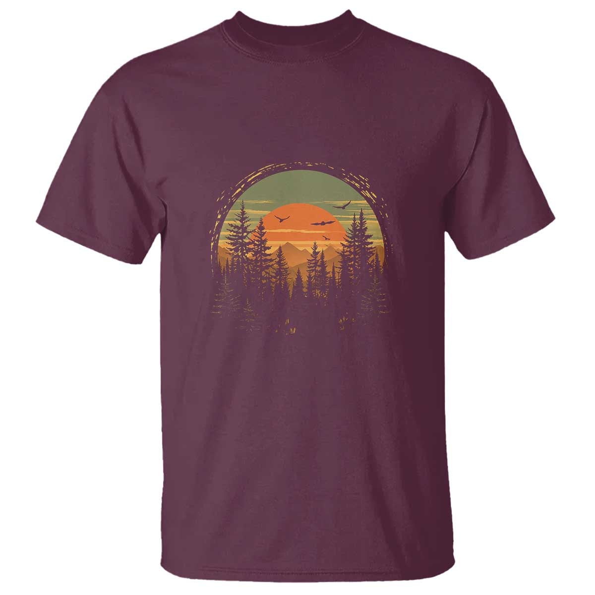 Retro Forest Trees Outdoors Nature Lover T Shirt