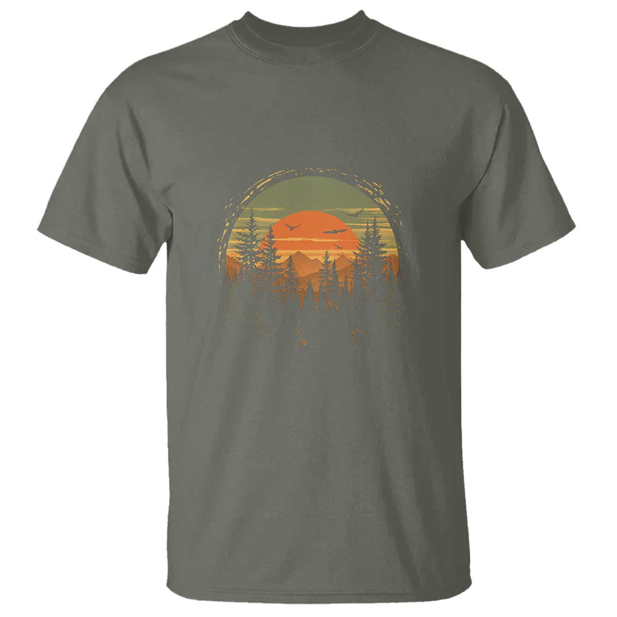 Retro Forest Trees Outdoors Nature Lover T Shirt