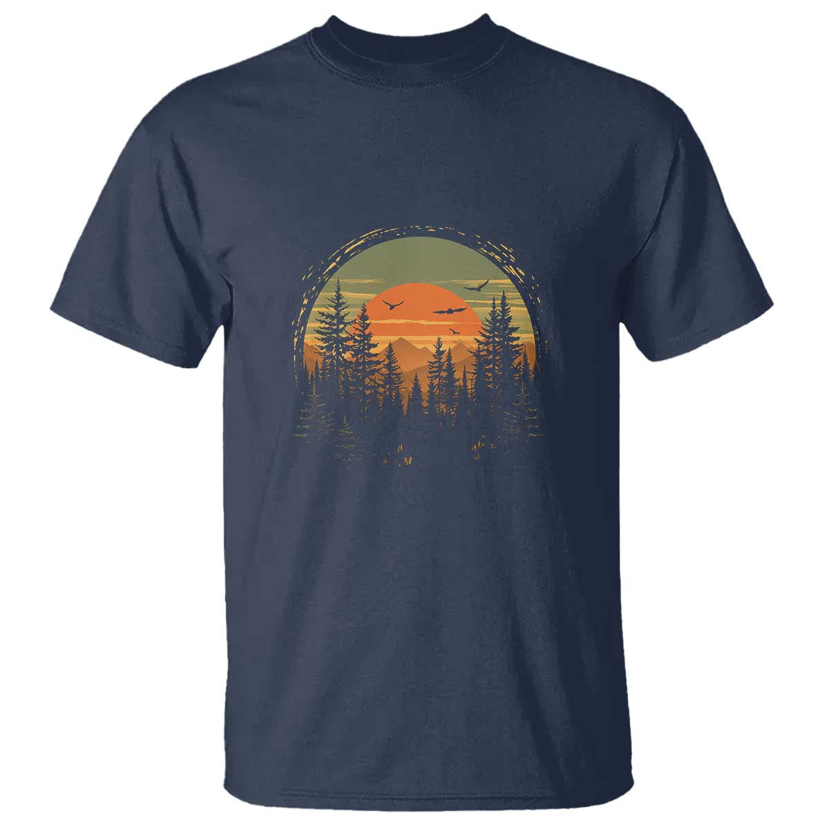 Retro Forest Trees Outdoors Nature Lover T Shirt