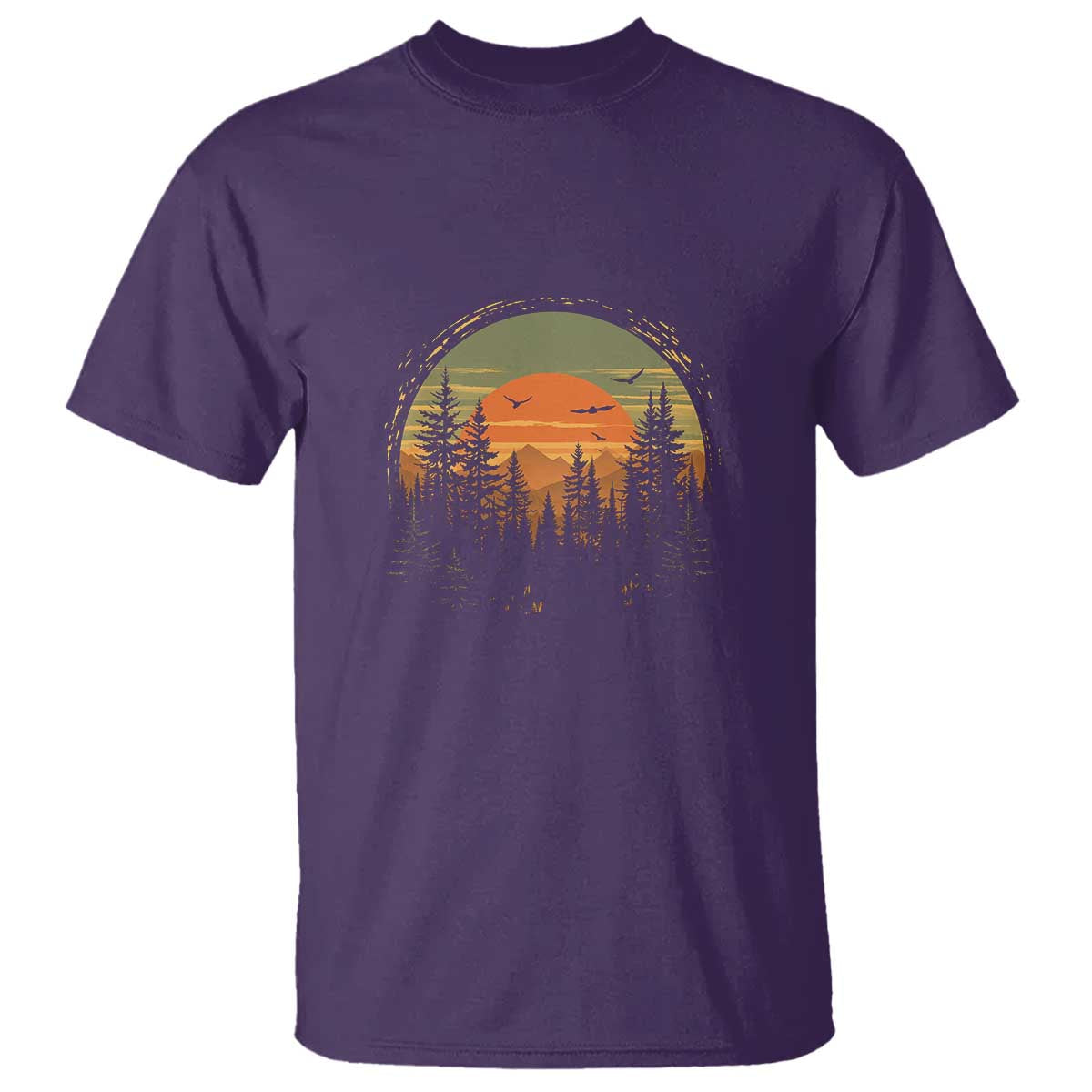 Retro Forest Trees Outdoors Nature Lover T Shirt