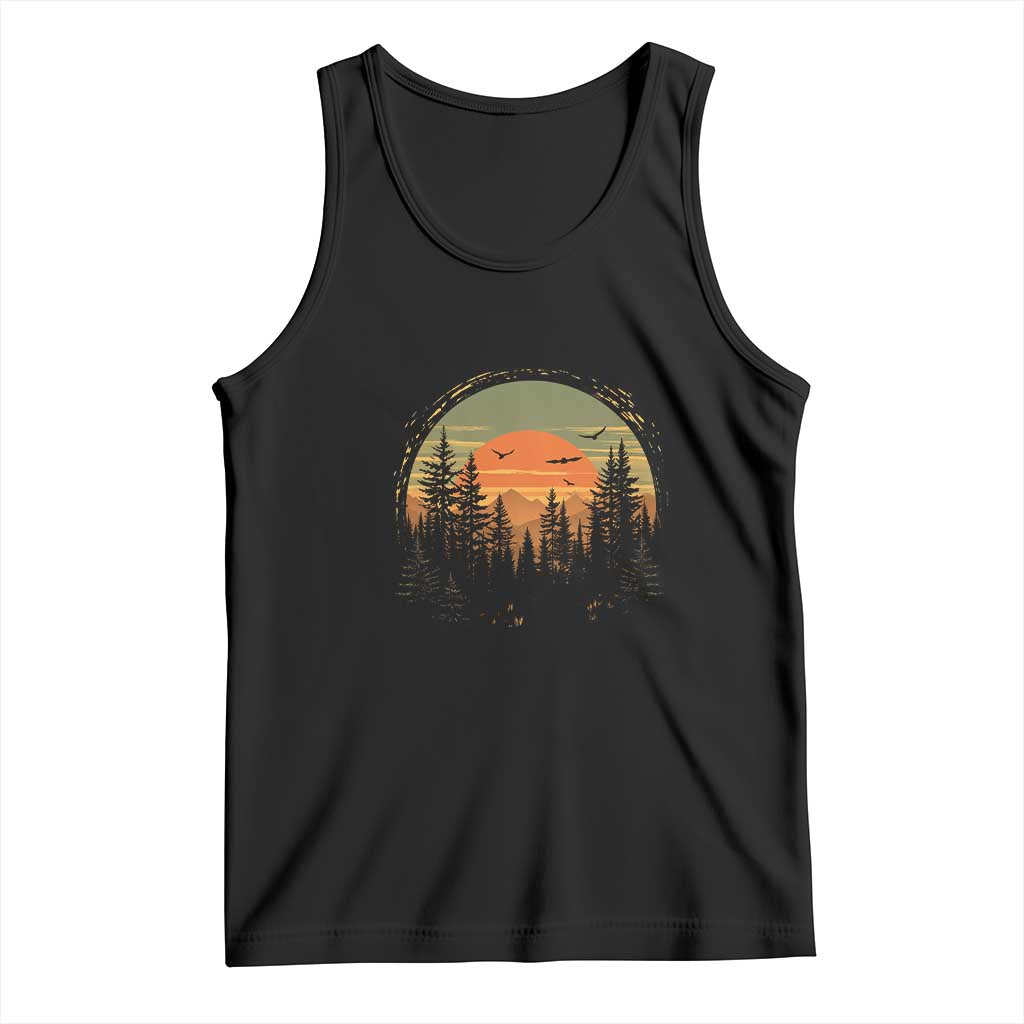 Retro Forest Trees Outdoors Nature Lover Tank Top