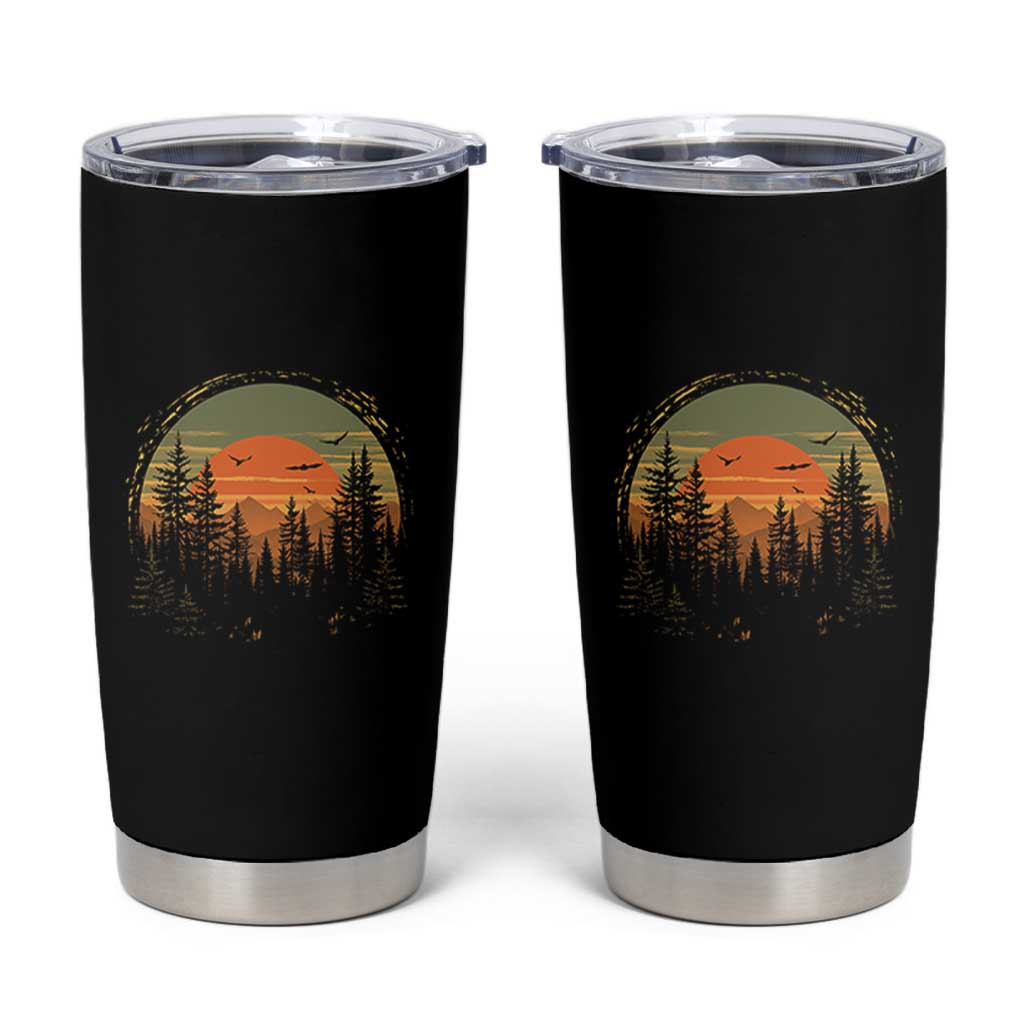Retro Forest Trees Outdoors Nature Lover Tumbler Cup