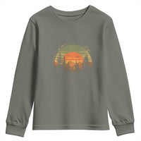 Retro Forest Trees Outdoors Nature Lover Youth Sweatshirt