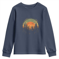 Retro Forest Trees Outdoors Nature Lover Youth Sweatshirt