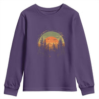 Retro Forest Trees Outdoors Nature Lover Youth Sweatshirt