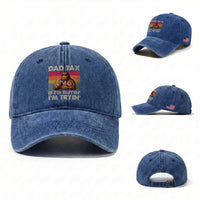 Dad Tax If I Am Buying I Am Trying Washed Cotton Baseball Cap Funny Bigfoot Dad Father's Day Fast Food