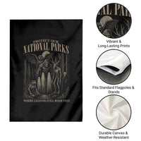 Protect Our National Parks Funny Cryptid Weirdcore Garden Flag Where Legends Still Roam Free Bigfoot Monthman
