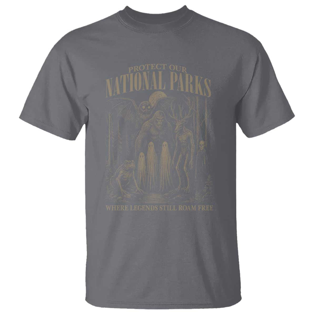 Protect Our National Parks Funny Cryptid Weirdcore T Shirt Where Legends Still Roam Free Bigfoot Monthman