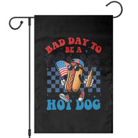 Bad Day To Be A Hot Dog 4th of July Garden Flag Funny BBQ Grilling
